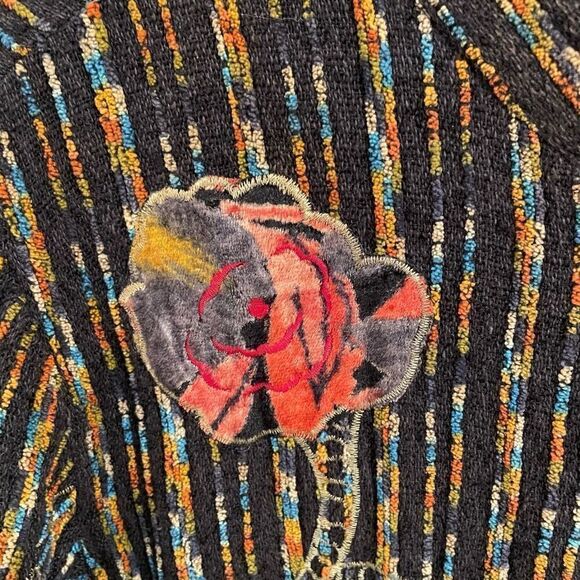 Coldwater Creek Shacket Womens XLP Mockneck Chenille Velour Boho Floral Abstract - Picture 5 of 6